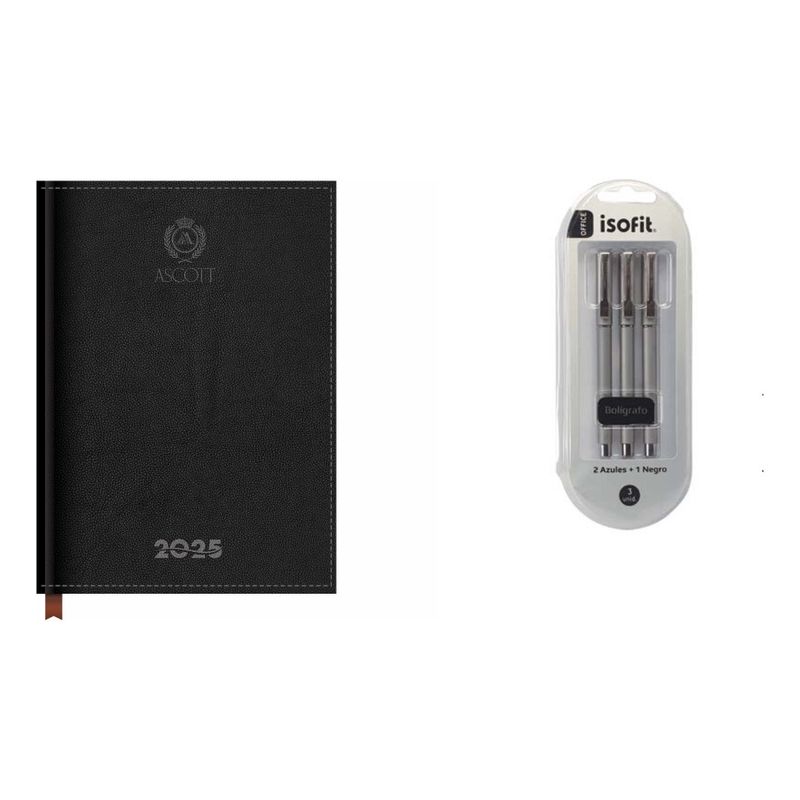 ASCOTT - Agenda Presidente Clasic Dia X Pag Negro Año 202X c Lapicera