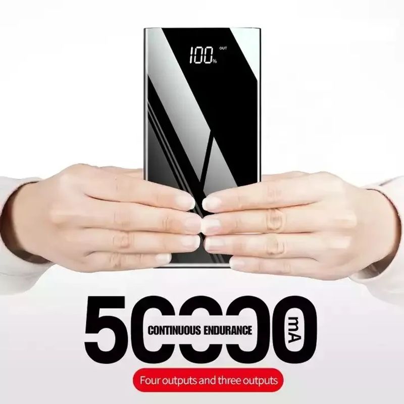 GENERICO - Cargador Portátil Power Bank 50000 mAh Carga Rápida 3USB Linterna LED