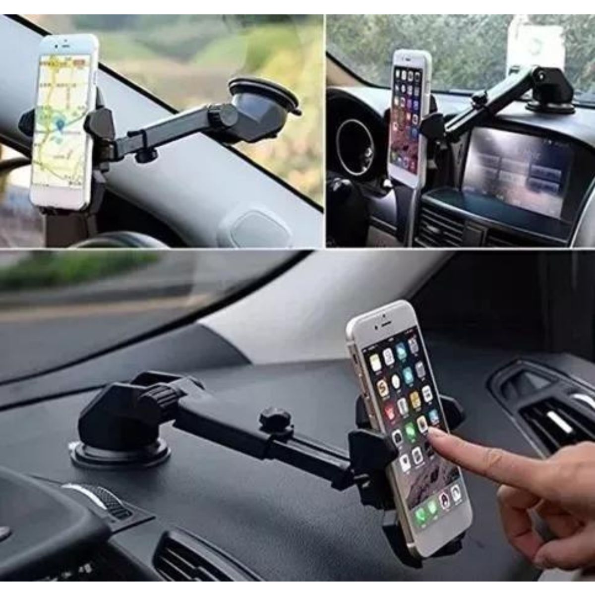 GENERICO - Porta Celular Con Brazo Largo Soporte Auto Con Pinza Ajustabable