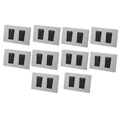 WANT - Pack 10 Interruptores Doble 9/12 16 AH GRIS / NEGRO