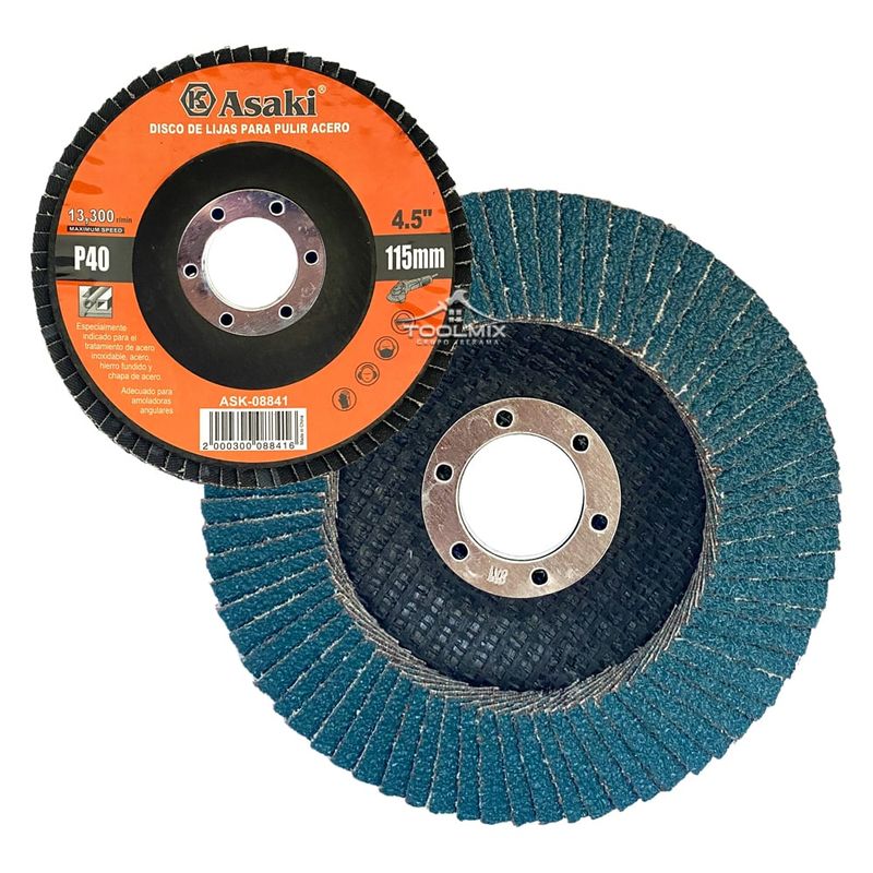 GENERICO - 10pcs Disco Flap Lija Traslapado Acero 45puLG P40