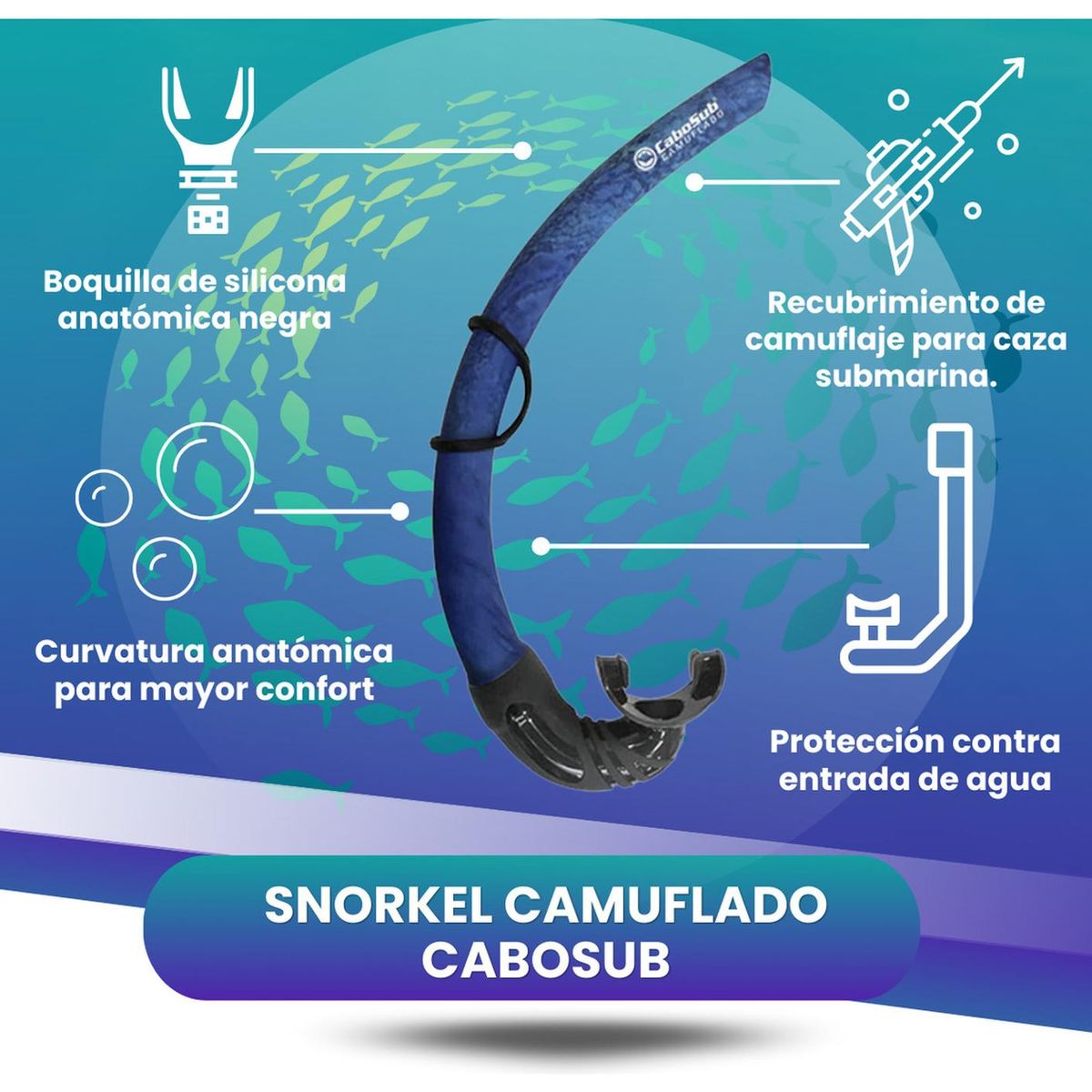 CABOSUB - Snorkel Camuflado Cabosub - Azul