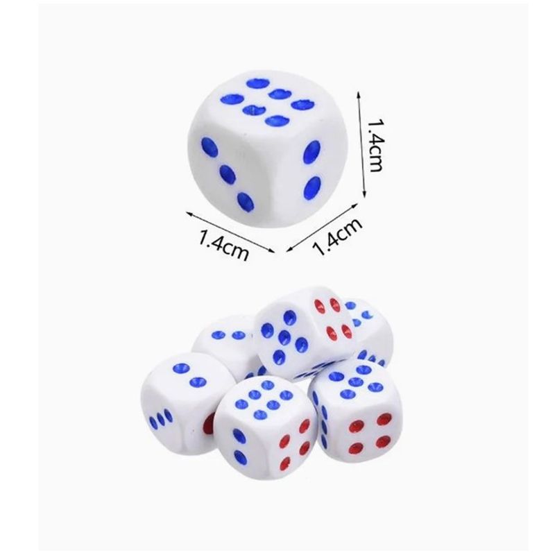 GENERICO - Set de Dados Puntos Rojos y Azules 9 Pcs