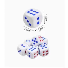 GENERICO - Set de Dados Puntos Rojos y Azules 9 Pcs