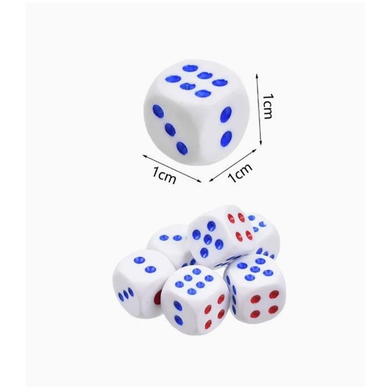 GENERICO - Set de Dados Puntos Rojos y Azules 12pcs