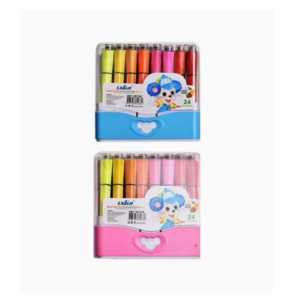 GENERICO - Set de 24 Marcadores con Sello Colores Surtidos