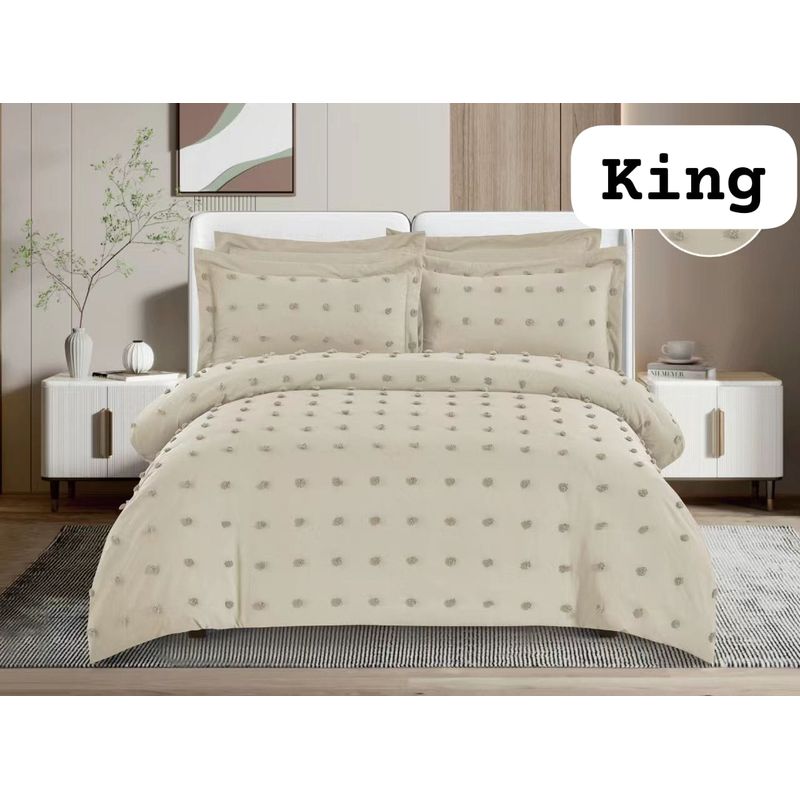 ANGELES DEL HOGAR - Cobertor de Verano Quilt King Beige