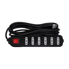 MACROTEL - Zapatilla Eléctrica 6 Tomas Negro 3 Mts - Sec