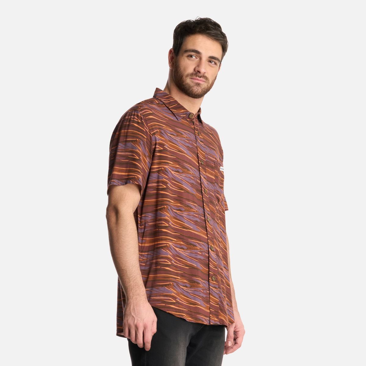 HAKA HONU - Camisa Hombre Anameizon Print Vino Haka Honu