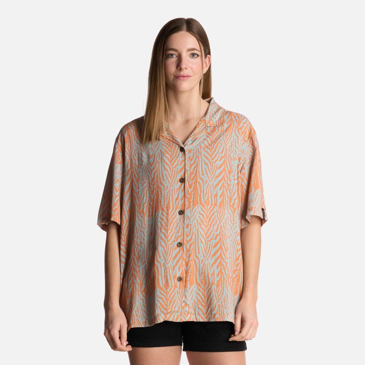 HAKA HONU - Camisa Mujer Marmolada Print Salmon Haka Honu