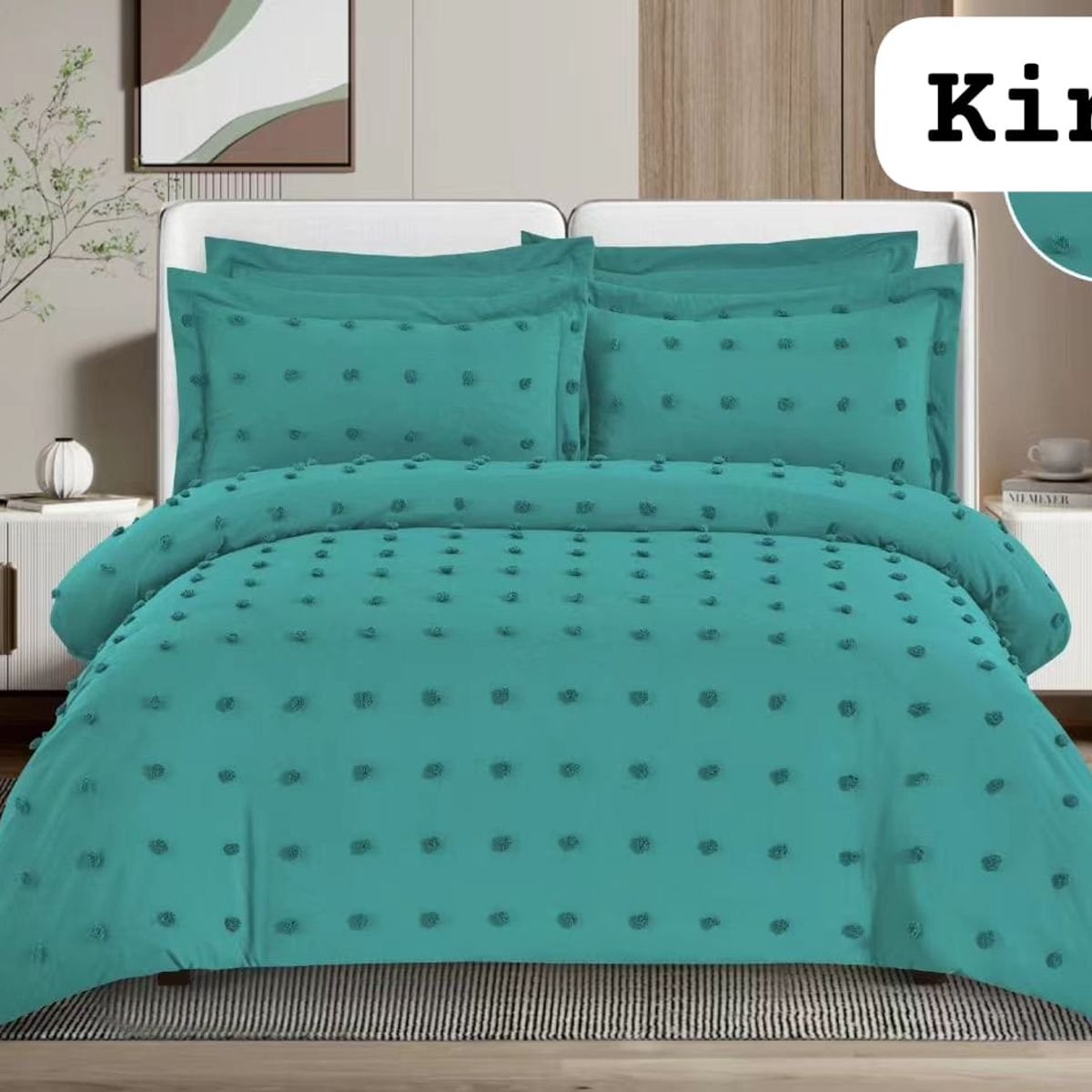 GENERICO - Cubrecama algodon liviano Tipo Quilt 2,5 Plazas King Verano