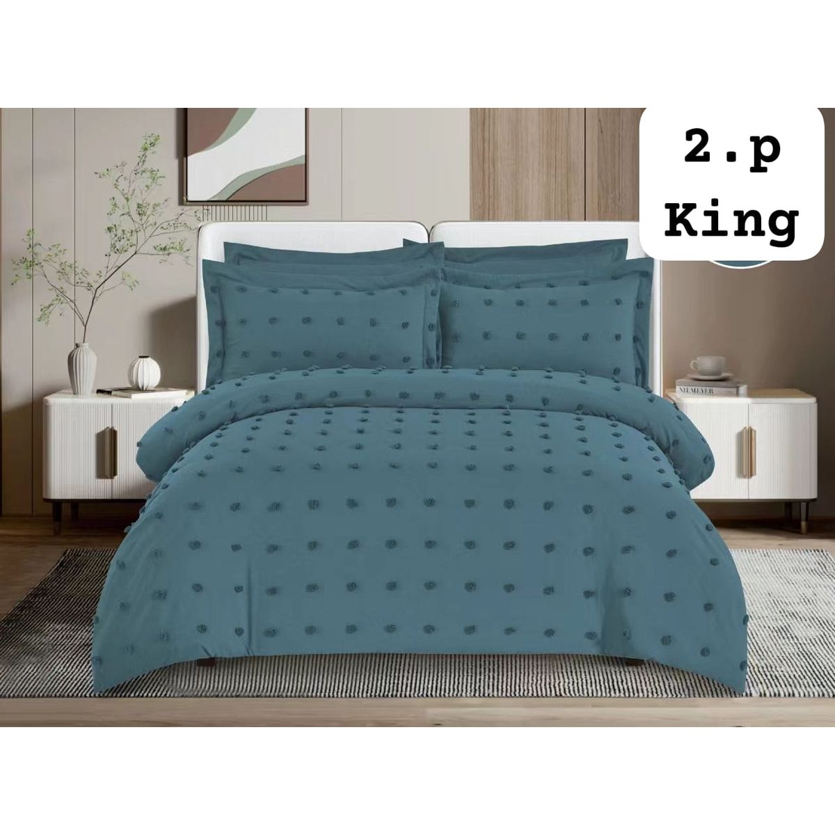 GENERICO - Cubrecama algodon liviano Tipo Quilt 2,5 Plazas King Verano