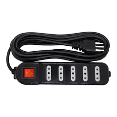 MACROTEL - Zapatilla Eléctrica 5 Tomas Negro 5 Mts - Sec