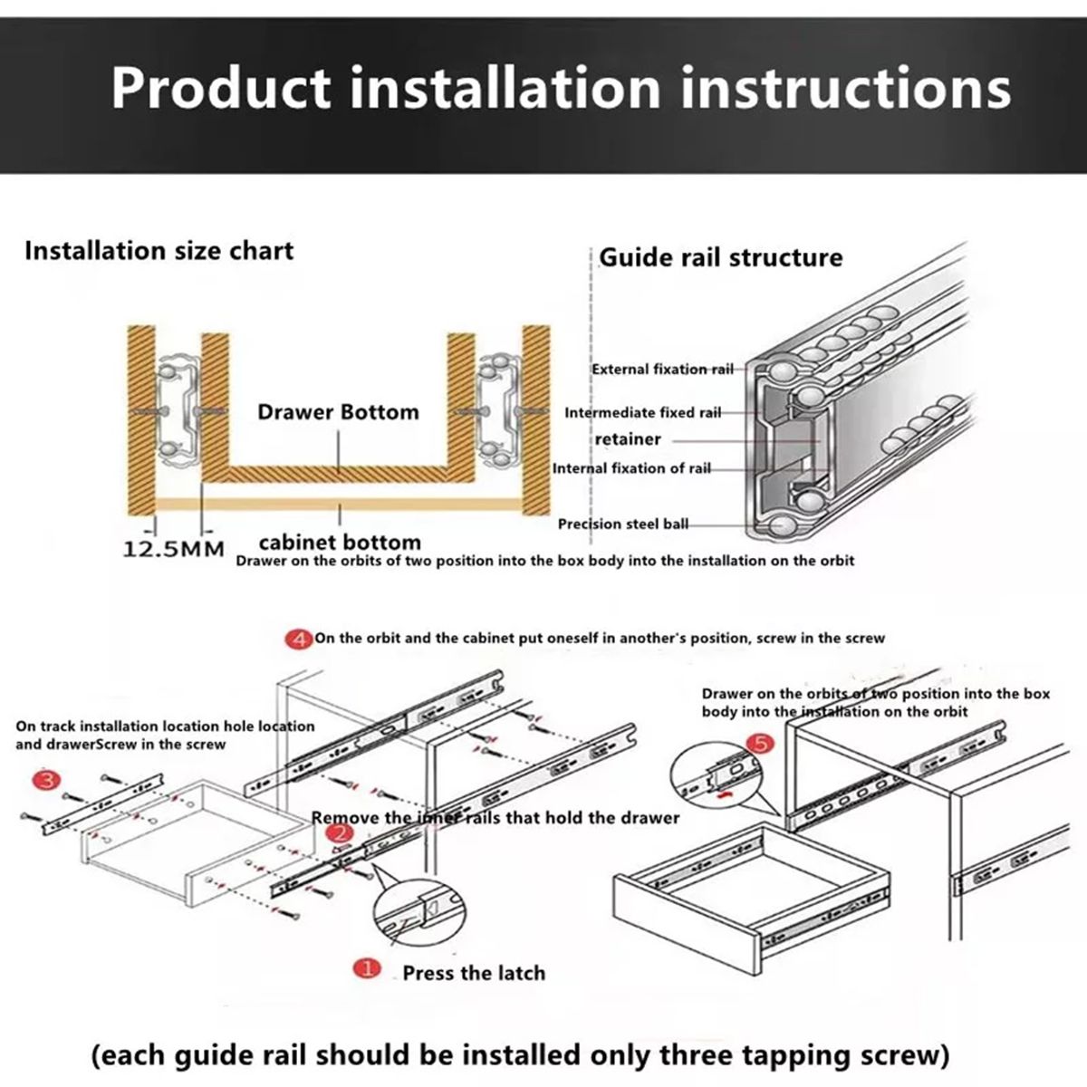 GENERICO - Telescópica  35cm 1mm 40 kilos Cierre Normal 1par