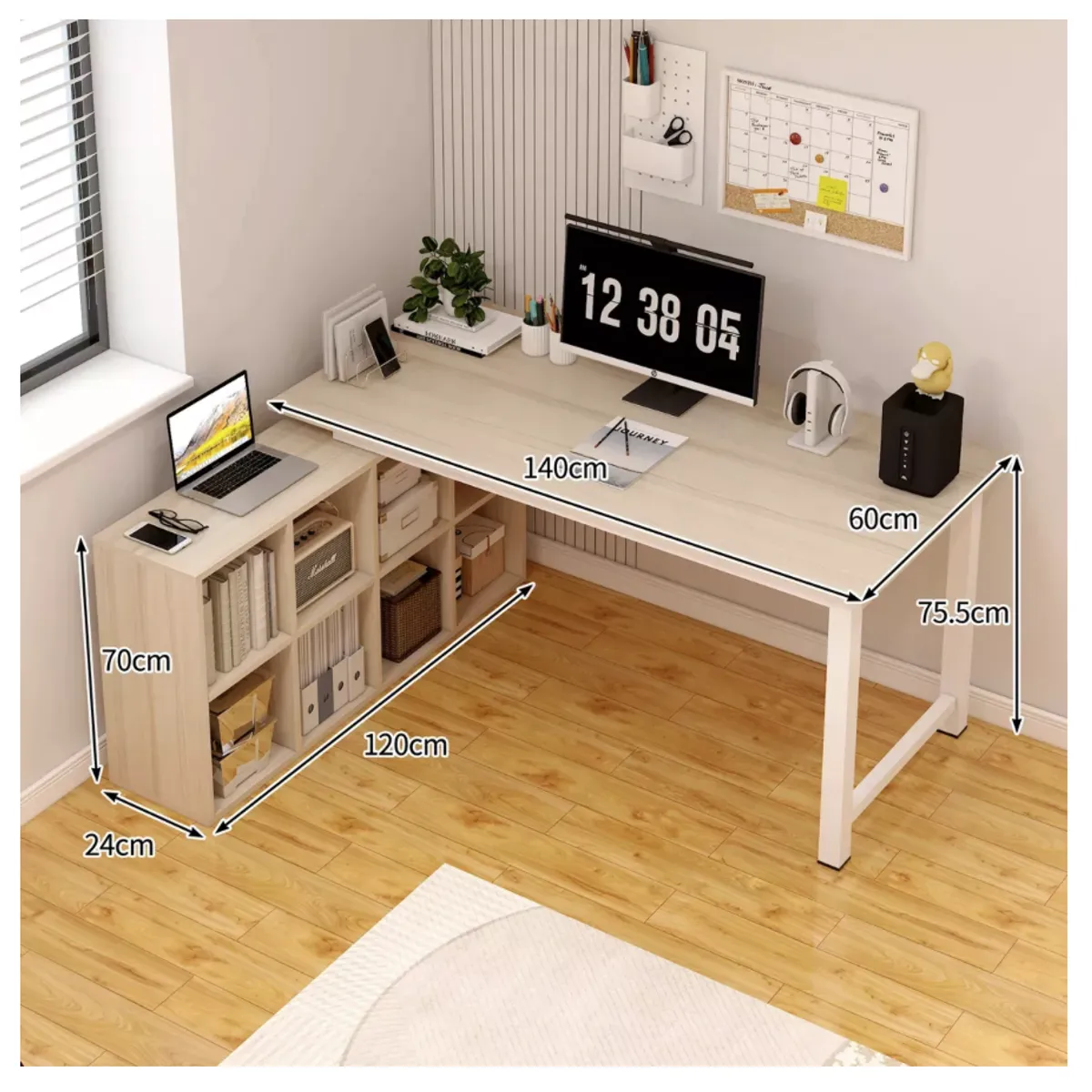 HOMER DESIGN - Escritorio Forma L Oficina Con Cajonera Intercambiable 140cm