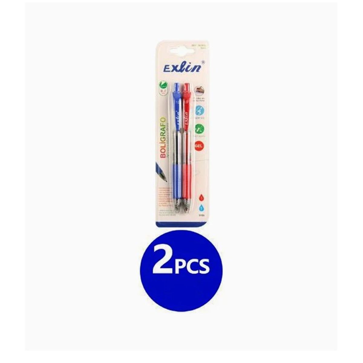 GENERICO - Bolígrafo Neutral Rojo y Azul 2pcs