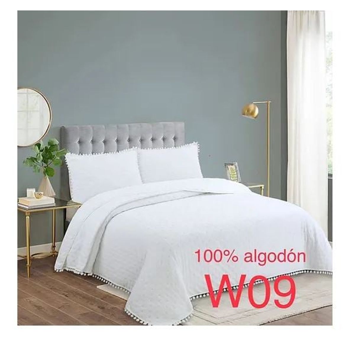 GENERICO - Cubrecama - Cobertor de algodon tipo Quilt King Blanco