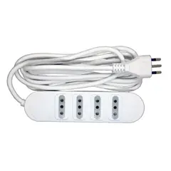 MACROTEL - Zapatilla Eléctrica 4 Tomas blanco 3 Mts - Sec