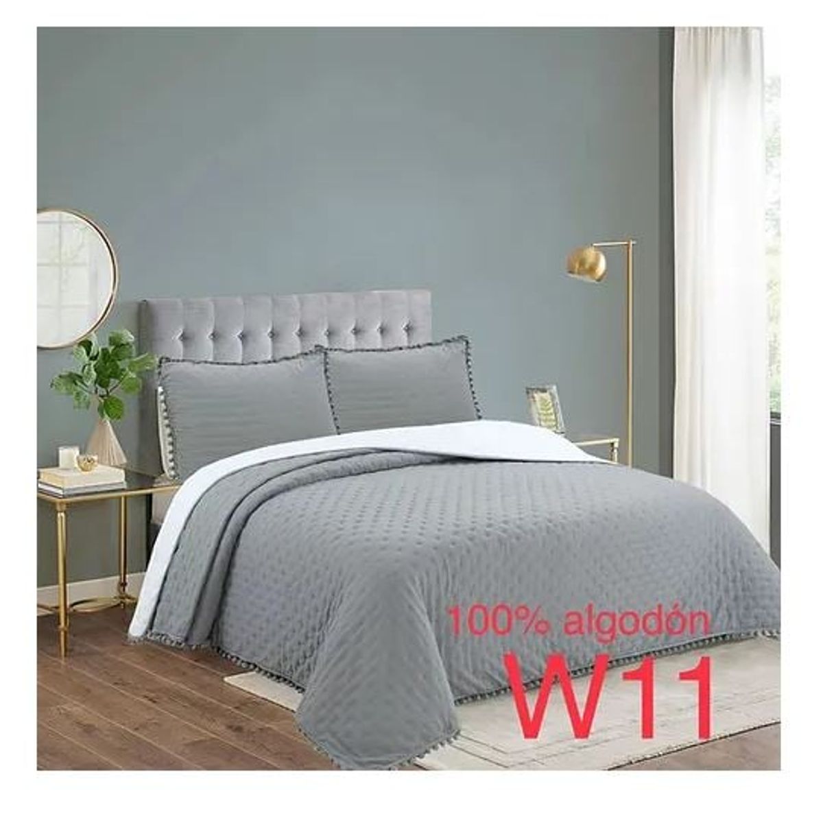 GENERICO - Cubrecama Cobertor de algodon Tipo Quilt 2 Plazas Reversible