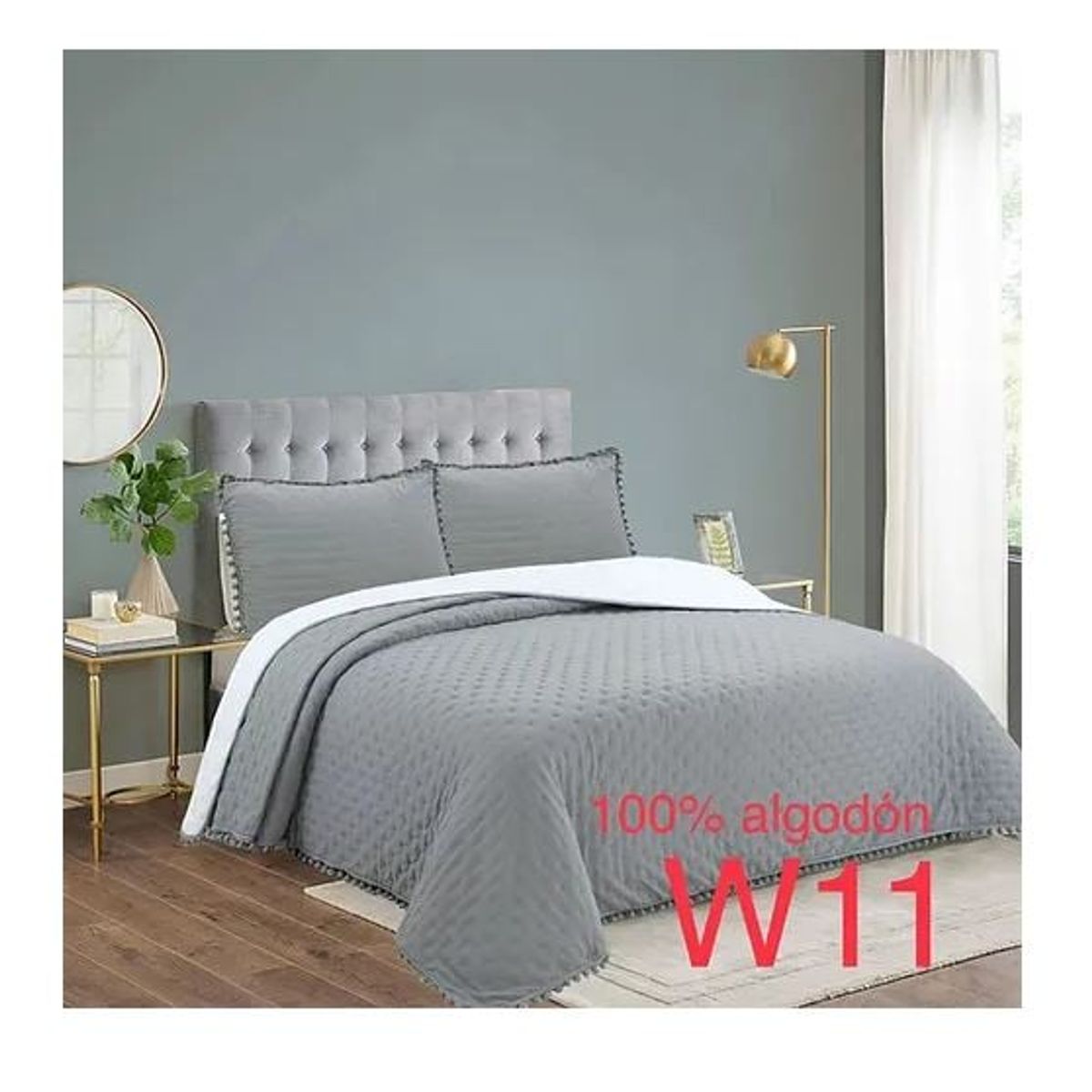 GENERICO - Cubrecama Cobertor de algodon Tipo Quilt 2 Plazas Reversible