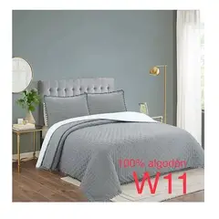 GENERICO - Cubrecama Cobertor de algodon Tipo Quilt 2 Plazas Reversible