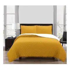 GENERICO - Cubrecama Cobertor Quilt 2 Plazas Pompon