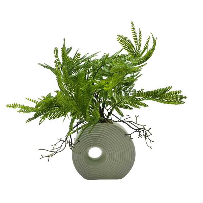 GENERICO - Planta Artificial Helecho Decorativa Macetero De Ceramica