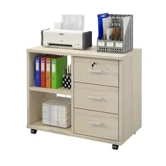HOMER DESIGN - Mueble De Oficina Cajonera Gabinete Con Llave Con Rueda 60cm