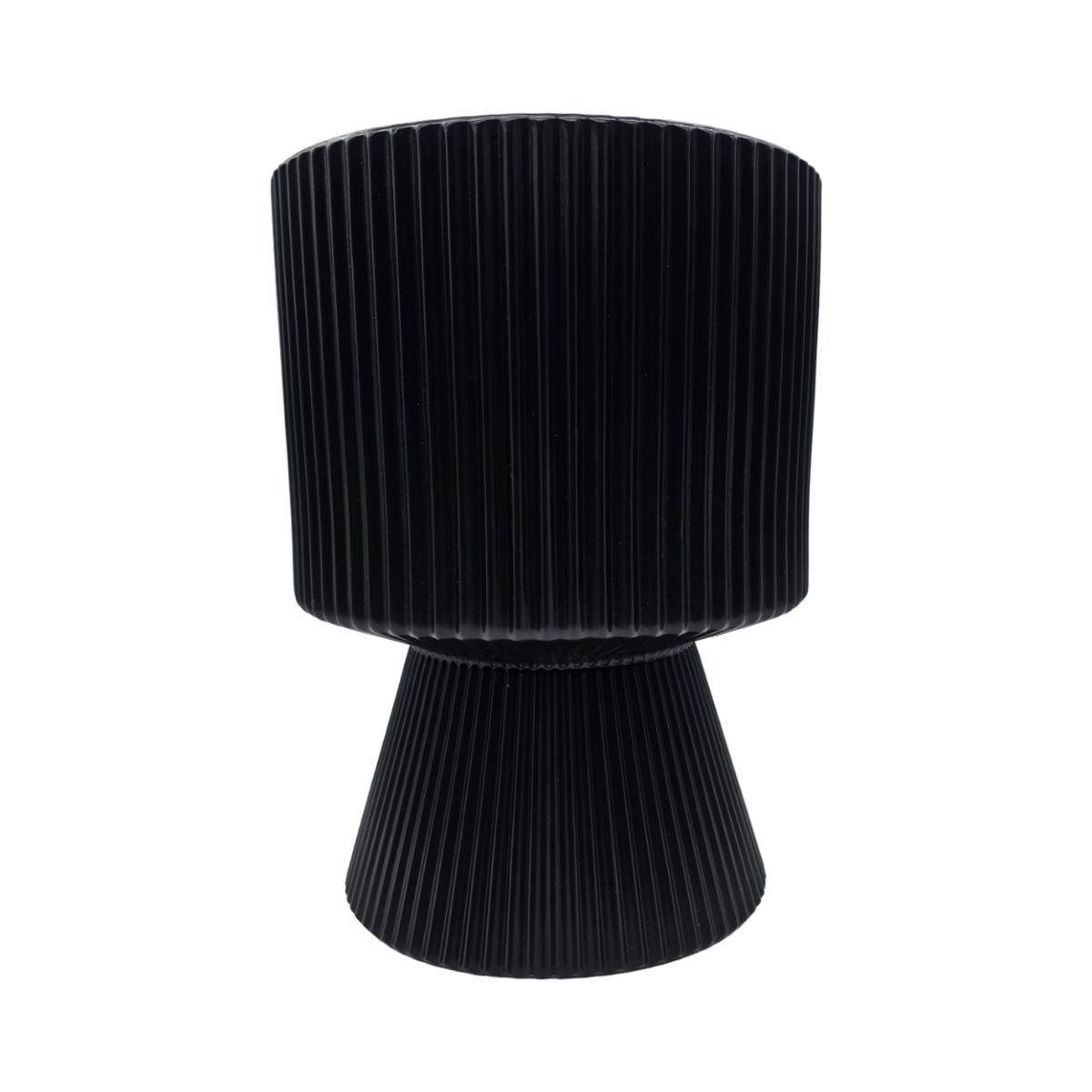 GENERICO - Macetero Maceta Ceramica Estilo Nordico Negro Base Conica