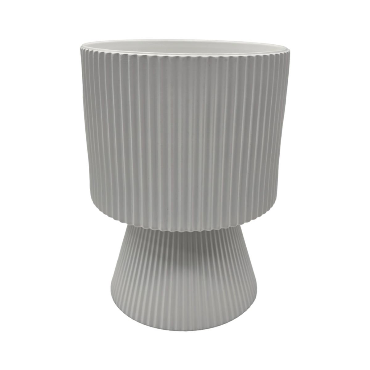 GENERICO - Macetero Maceta Ceramica Estilo Nordico Blanco Base Conica