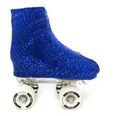 GENERICO - Cubre Patin Artistico Funda Ajustables Lycra Azul