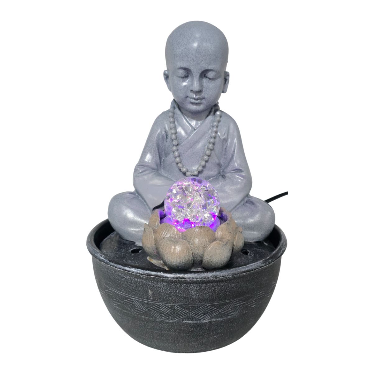GENERICO - Estatua Figura De Buda Gris Decorativa Buda Fuente De Agua
