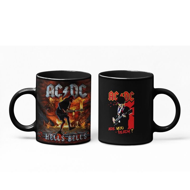 S/M - Taza Magica Ac Dc Are You Rady Bandas De Rock