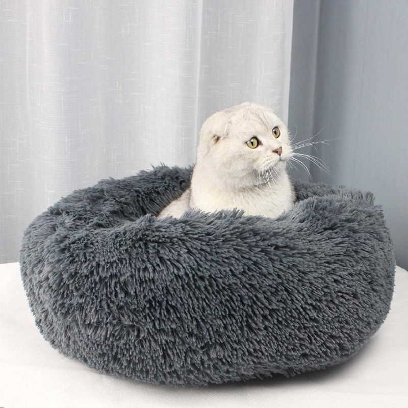 GENERICO - camita para mascota, suave peluda 100 cm gris rouss