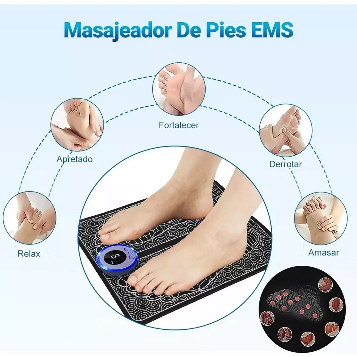 KUANGYE - Masajeador Pies Recargable Spa Portátil Control Eléctrico