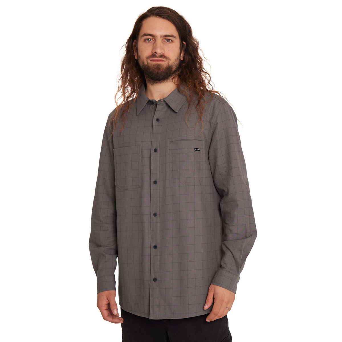 BURTON - Camisa Manga Larga Hombre Gris BURTON