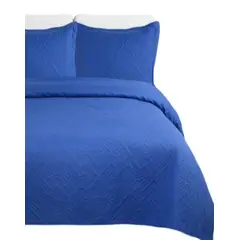 GENERICO - Cubrecama Quilt Verano King Unicolor Delgado E5