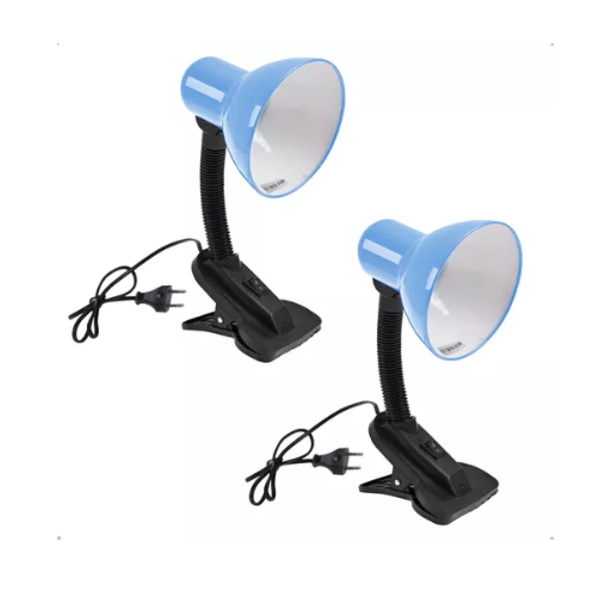 GENERICO - Set Lampara Flexible De Pinza Para Escritorio Velador Celeste