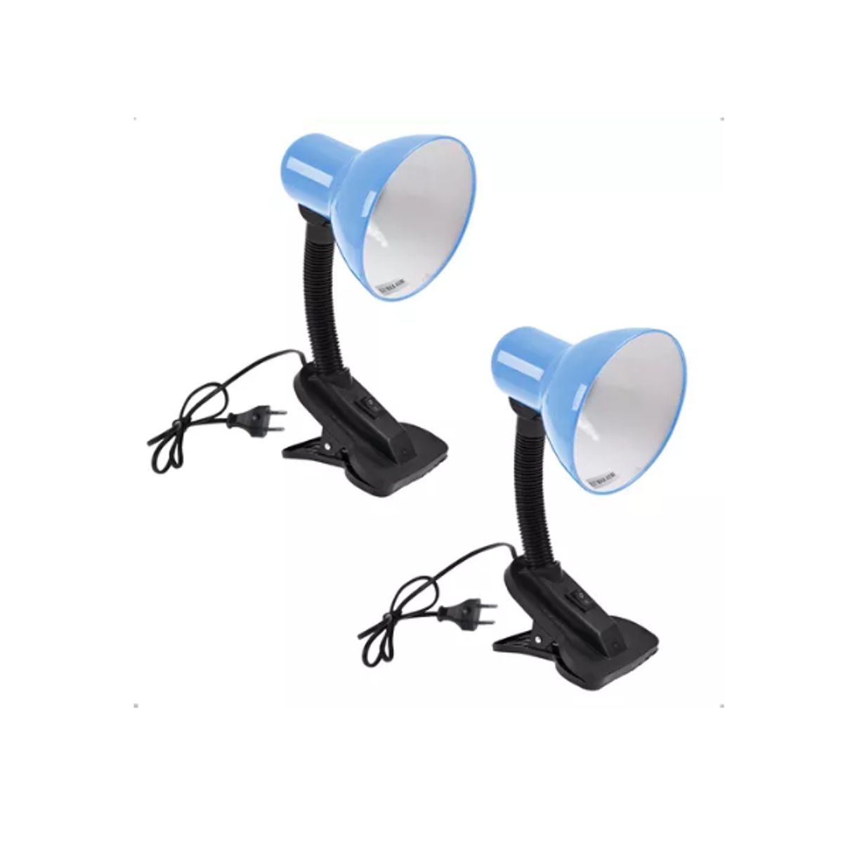 GENERICO - Set Lampara Flexible De Pinza Para Escritorio Velador Celeste