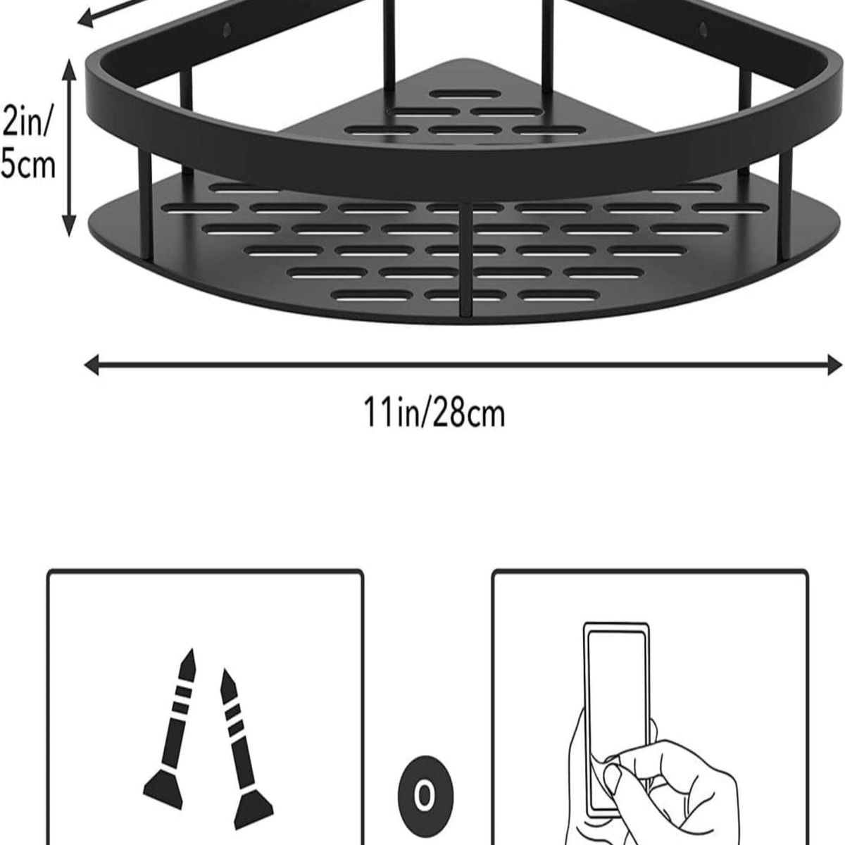 GENERICO - Organizador Esquinero Ducha Baño Negro