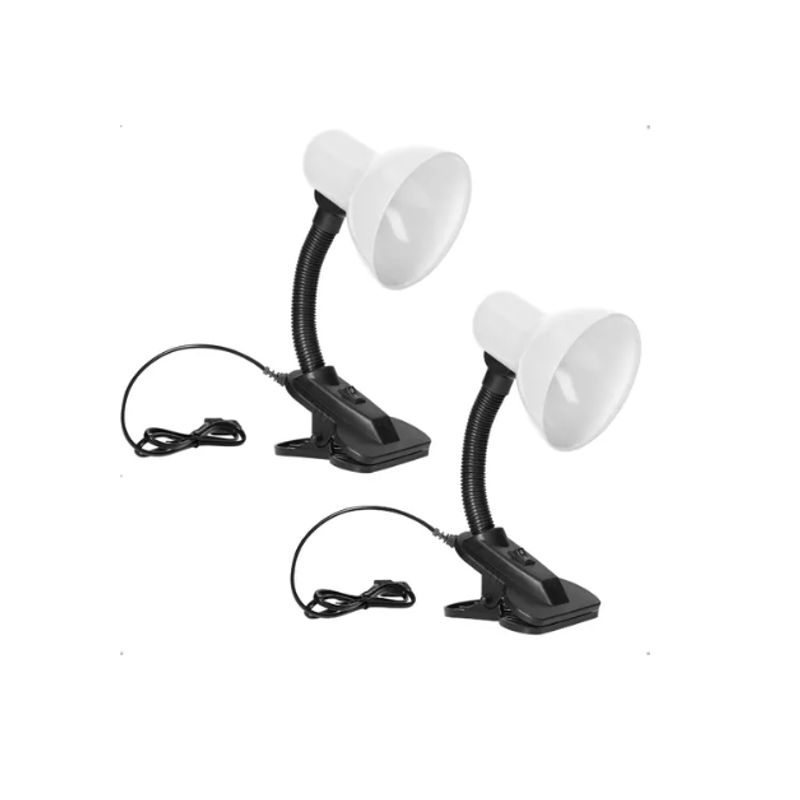 GENERICO - Set Lampara Flexible De Pinza Para Escritorio Velador Blanco
