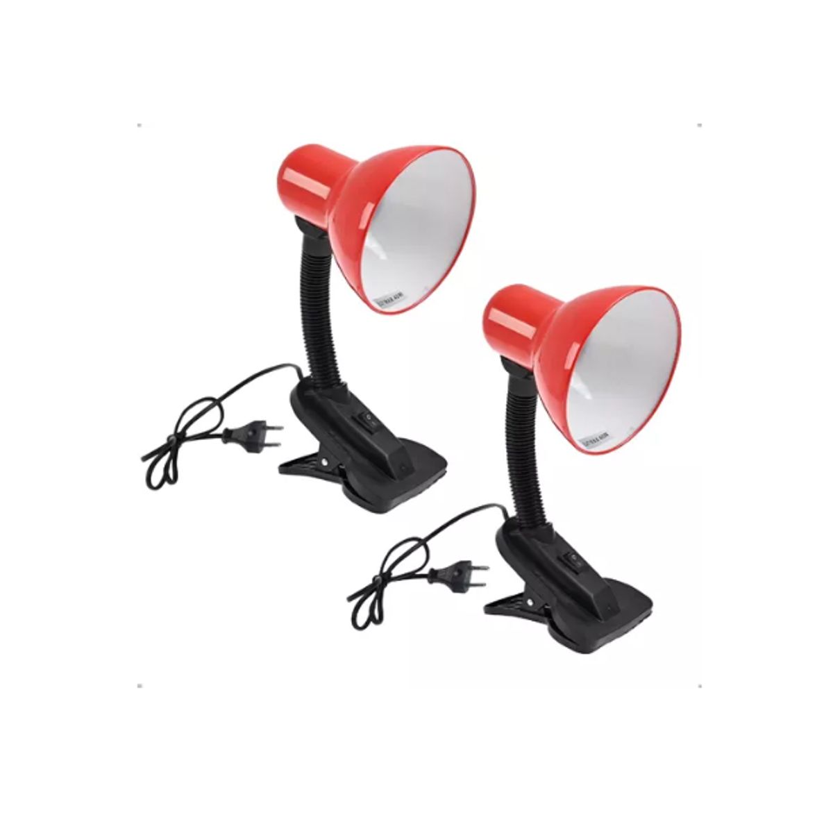 GENERICO - Set Lampara Flexible De Pinza Para Escritorio Velador Rojo