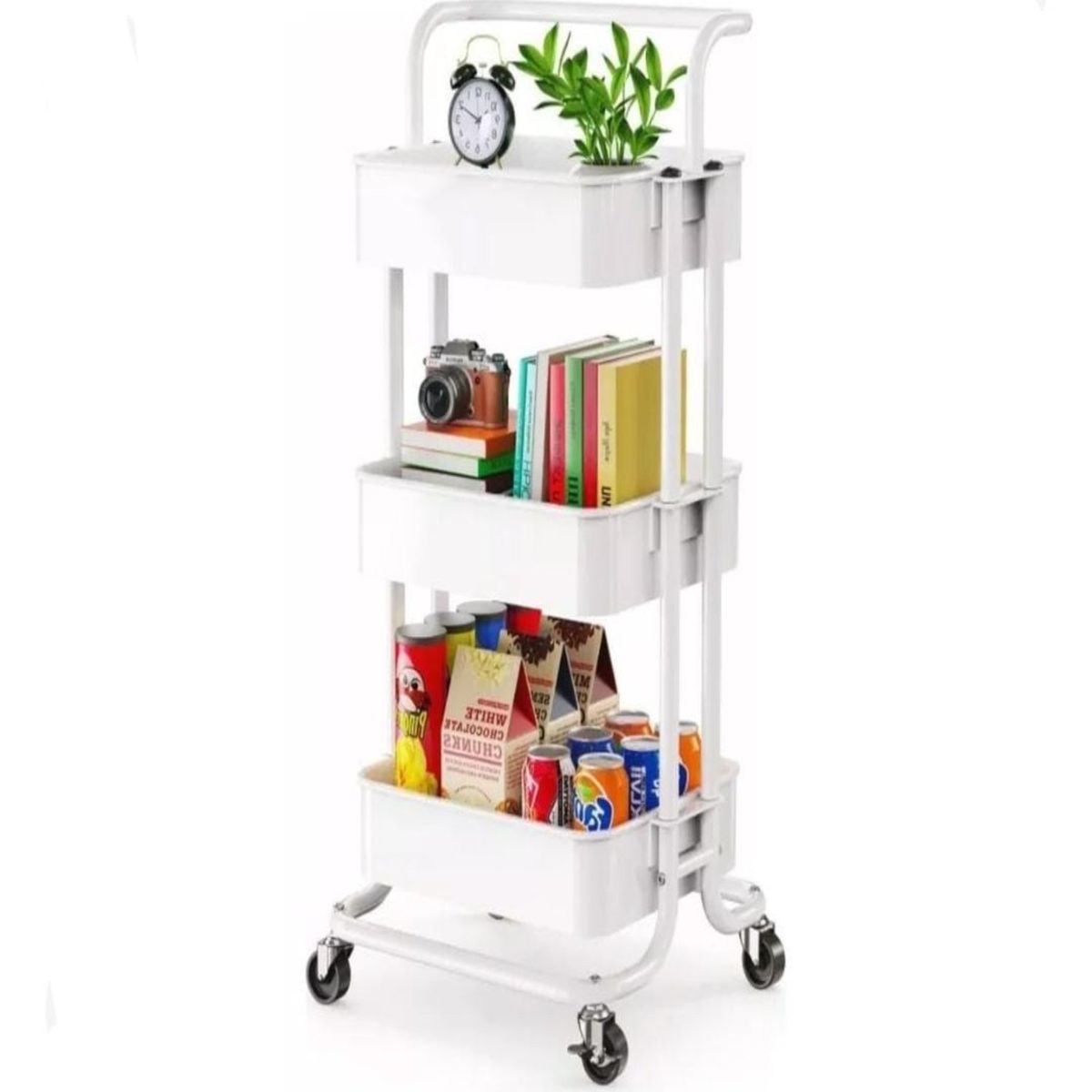 GENERICO - Carro Organizador De Frutas 3 Niveles Con Ruedas B