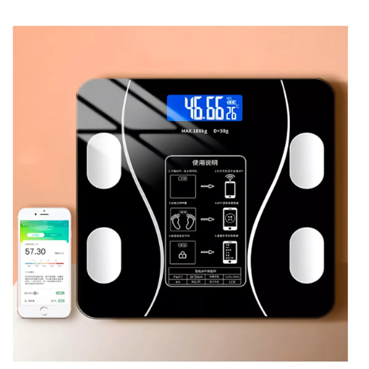 GENERICO - Balanza Pesa Digital Bluetooth Inteligente