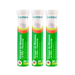 NUTRAZUL - Vinagre de Manzana 1000 mg + Té Verde + Vitamina B6 - Pack 3 unidades