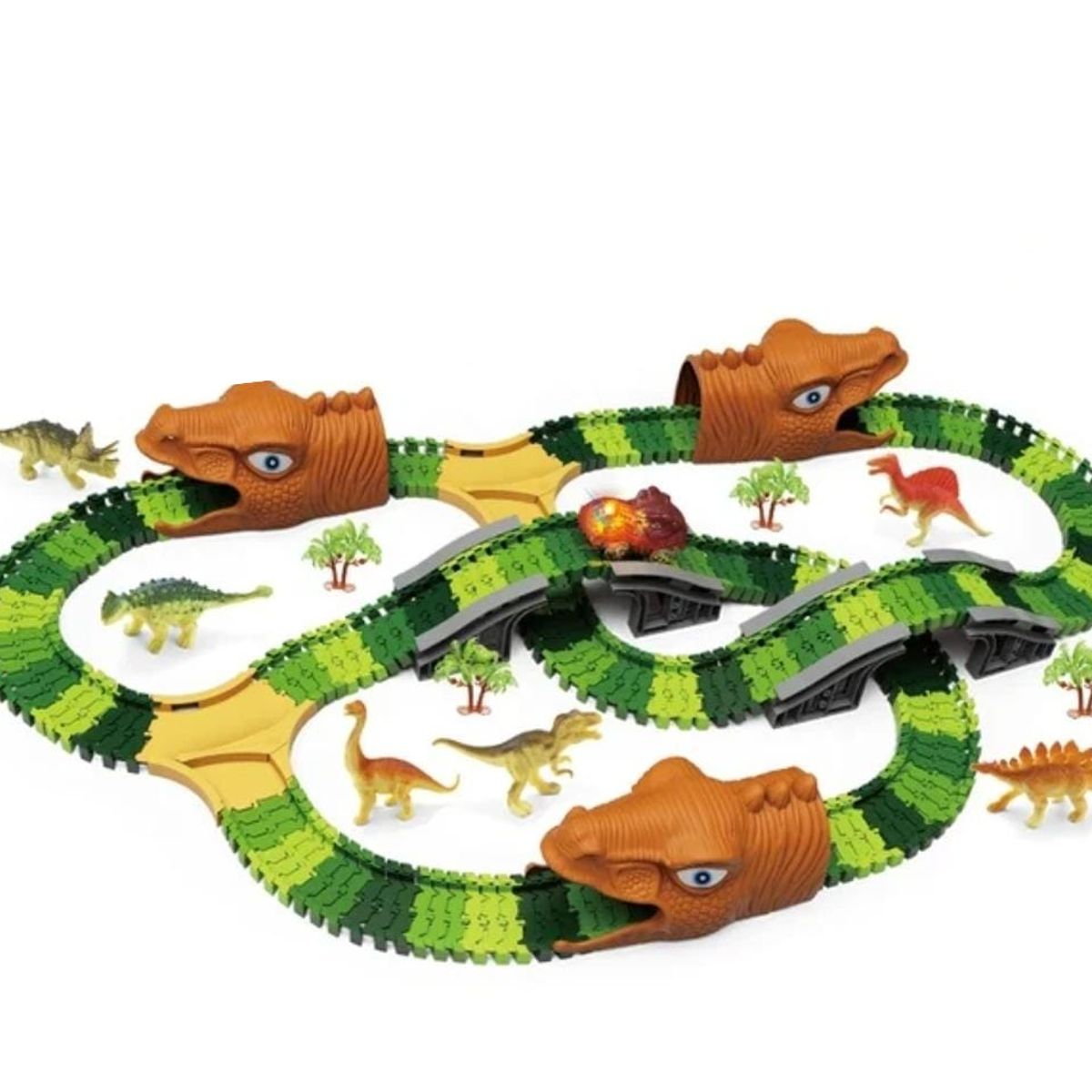 GENERICO - Pista Dinosaurio 268 Piezas Jurassic Track Luces