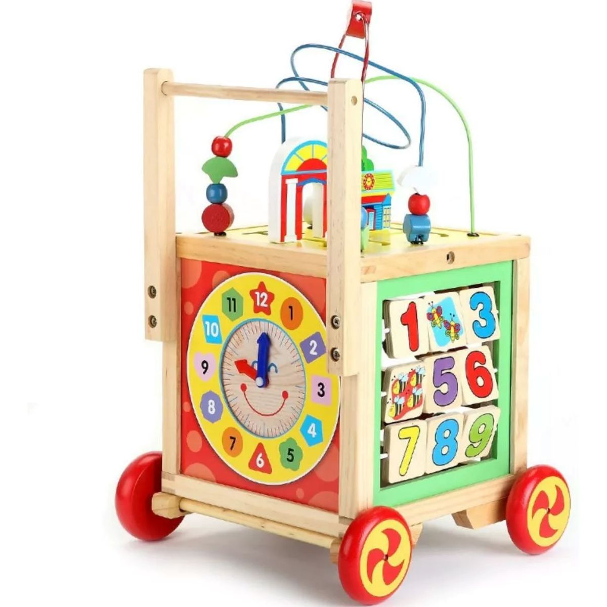 MUNDO MAGIA - Correpasillo Andador De Madera Didáctico Tonos Pastel