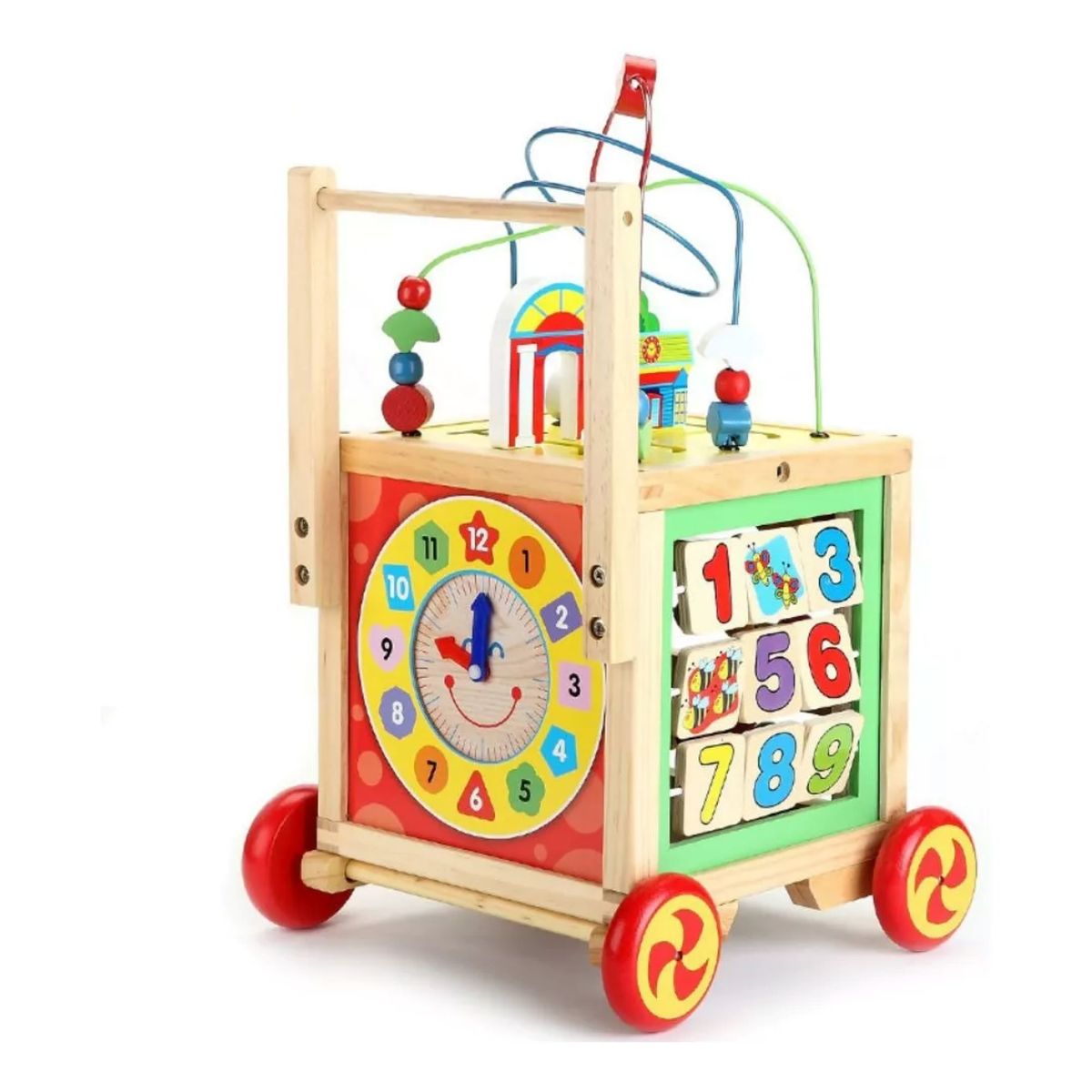 MUNDO MAGIA - Correpasillo Andador De Madera Didáctico Tonos Pastel