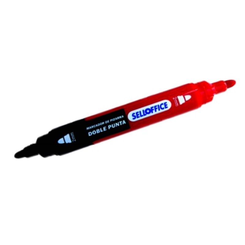 SELLOFFICE - Marcador de pizarra doble punta Negro y Rojo