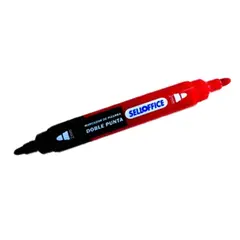 SELLOFFICE - Marcador de pizarra doble punta Negro y Rojo